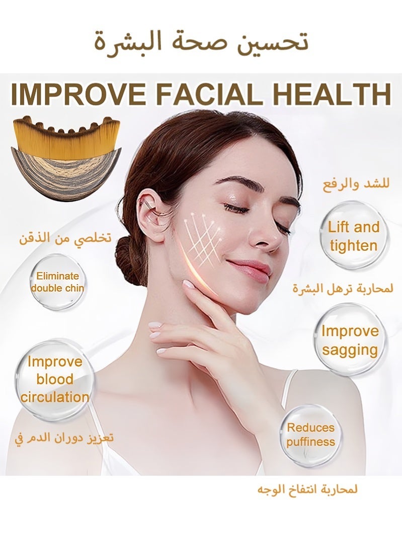 ZAFRA Lymphatic Contour Face Brush, Dry Brushing Face Brush, Lymphatic Drainage Massager for Face, Chin & Jawline Sculpting, Comfort-Grip Design With Ultra-Soft Bristles,Fit The Skin Relieve Fatigue - Image 2
