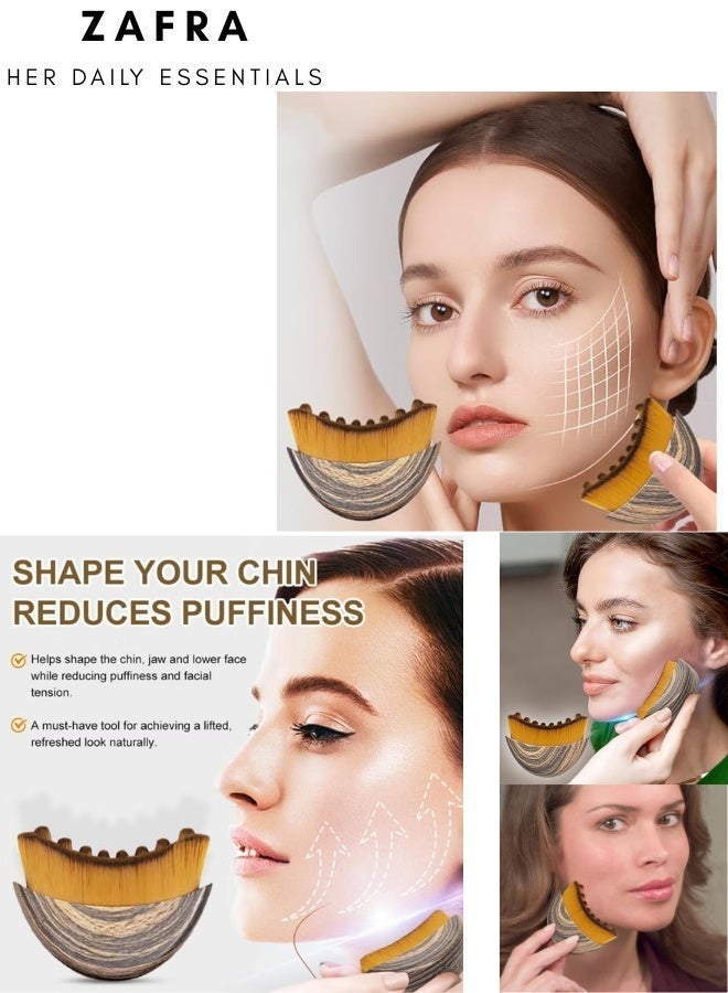 ZAFRA Lymphatic Contour Face Brush, Dry Brushing Face Brush, Lymphatic Drainage Massager for Face, Chin & Jawline Sculpting, Comfort-Grip Design With Ultra-Soft Bristles,Fit The Skin Relieve Fatigue - Image 5