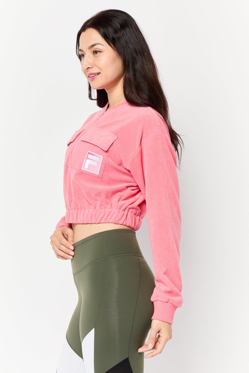 FILA Women Sportswear Fit Long Sleeves Outdoor Sweatshirt, Pink - Image 2