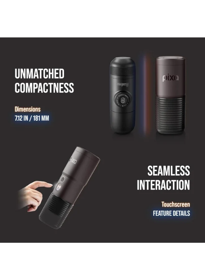 واكاكو ماكينة إسبريسو محمولة كهربائية بيكسبريسو - محمولة وخفيفة الوزن لصنع قهوة بجودة الباريستا للسفر والمنزل والمكتب - مثالية لإسبريسو طازج في أي وقت وأي مكان - لون أحمر توسكانا