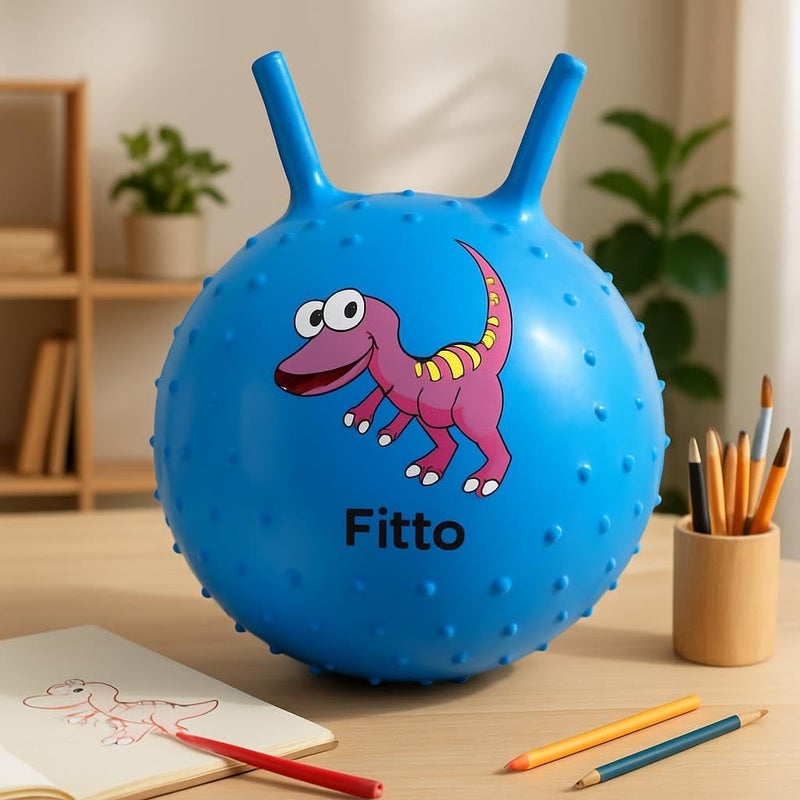 Fitto Skippy Ball 55cm Durable Exercise Ball for Fitness, Balance, Outdoor Play - 400g, Vibrant Colors for Kids & Adults - Image 2