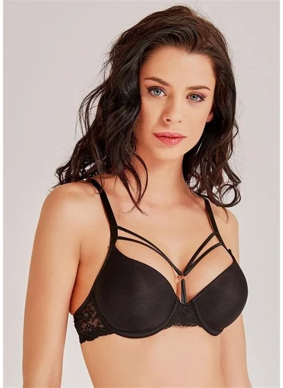 ماجيك فورم 2589 Lace & Drawstring Sponge Bra - Black