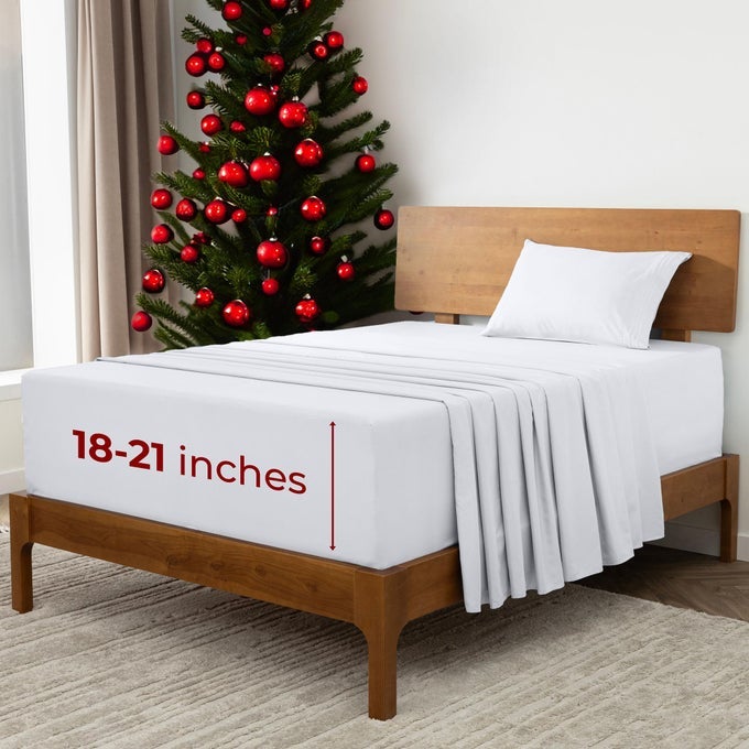 EXTRA DEEP TWIN SHEETS 3 PC ICONIC COLLECTION BEDDING HOTEL LUXURY ULTRA SOFT COOLING BED SHEETS WRINKLE FADE STAIN RESISTANT TWIN WHITE