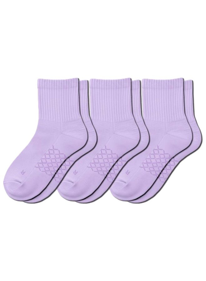 Elementa Mid-Length Comfort Socks 3 Pairs with Arch Support and Peppermint Oil Technology – Soft Breathable Everyday Socks - Lavender - Image 1