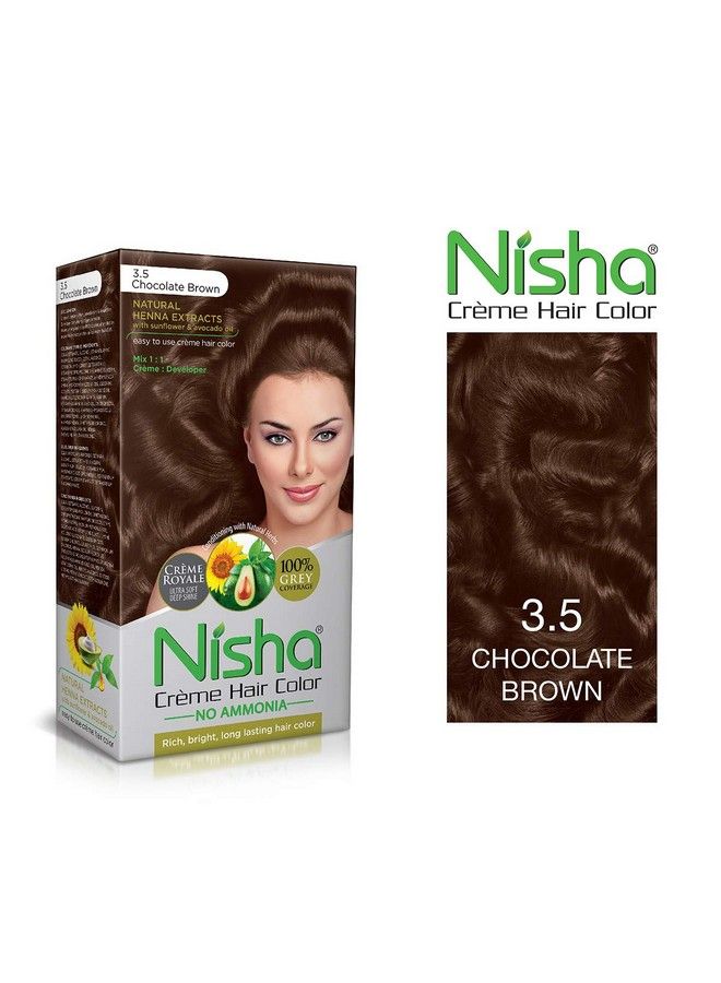 Nisha Cream Permanent Hair Color No Ammonia Cream Formula Permanent Fashion Highlights(60Gm+60Ml Each Pack) Chocolate Brown (Pack Of 2) - Image 3