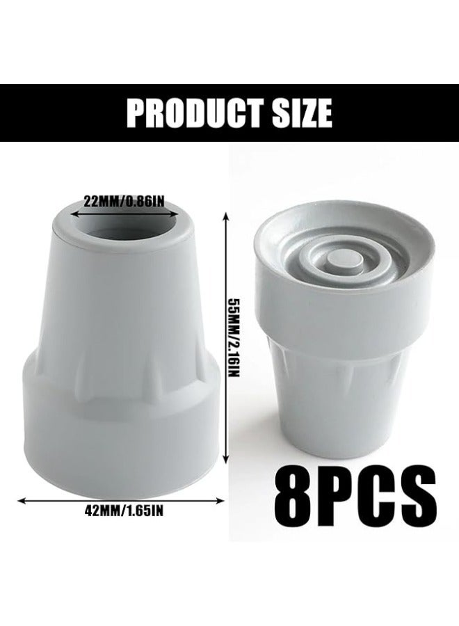 عكاز قدم قصبة: 8 حزمة بديلة للكعب المطاطي لعصا المشي قوية قائمة على الخرطوم الأسود للمشي قمم قوية قابلة للتحديث قابلة للتحديث كعب قوي من الخرطوم قابض سلامة عكاز قابلة للتحديث - Image 2