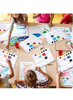 Y&D 6 Pcs Plastic Tray Palette Oil 20 Well 13 x 10 Inches Watercolor White Paint for Kids to Acrylic Students  - Image 5