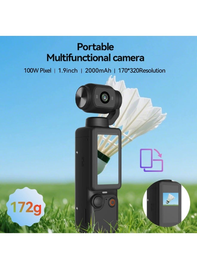 NexusTek 1080P Action Camera｜Mini Portable Vlog Camera｜180° Rotating Lens｜AF Auto Focus｜Night Fill Light｜Outdoor Cycling Camera｜Orange｜Supports 128GB - Image 4