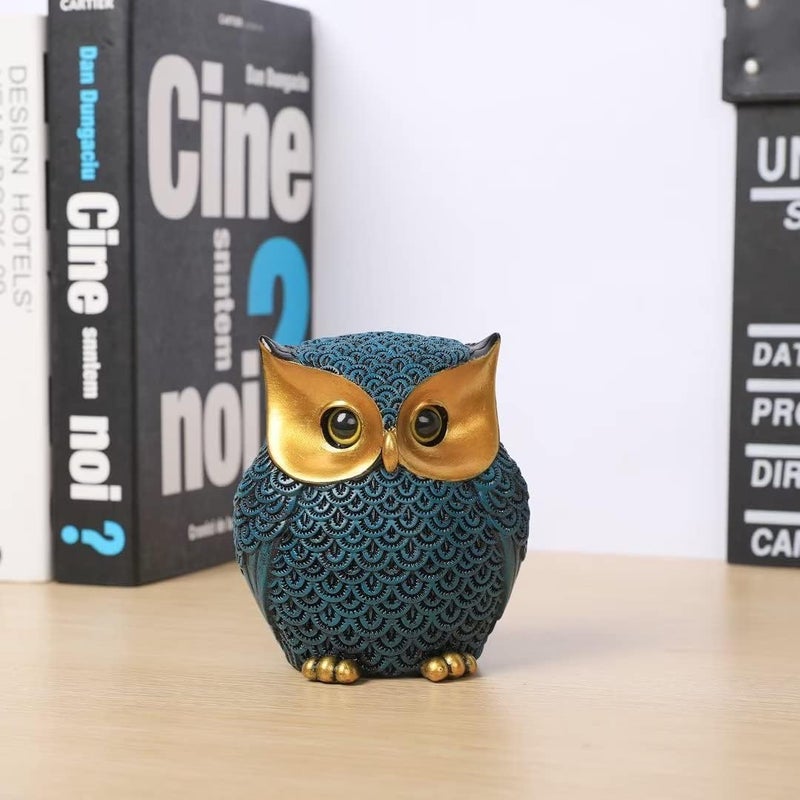 Artpaul Owl Home Décor Accent - Small Figurine for Shelf, Office - Gift for Owl Lovers (Blue) - Image 4