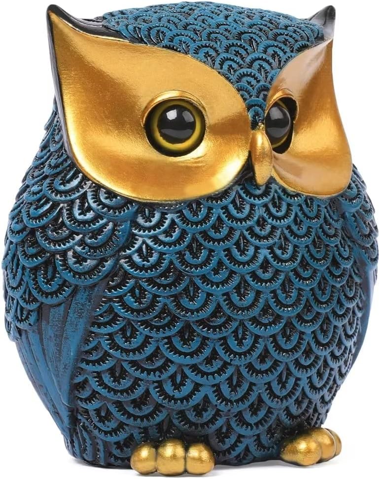 Artpaul Owl Home Décor Accent - Small Figurine for Shelf, Office - Gift for Owl Lovers (Blue) - Image 3