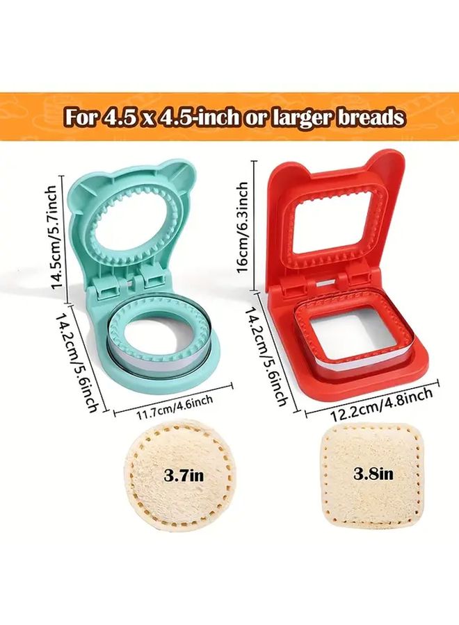 Red Sandwich Maker Cutter and Sealer for Lunch Bento Boxes Kitchen Gadget - Image 3