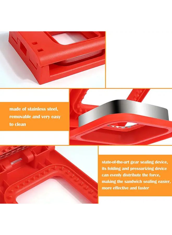 Red Sandwich Maker Cutter and Sealer for Lunch Bento Boxes Kitchen Gadget - Image 2