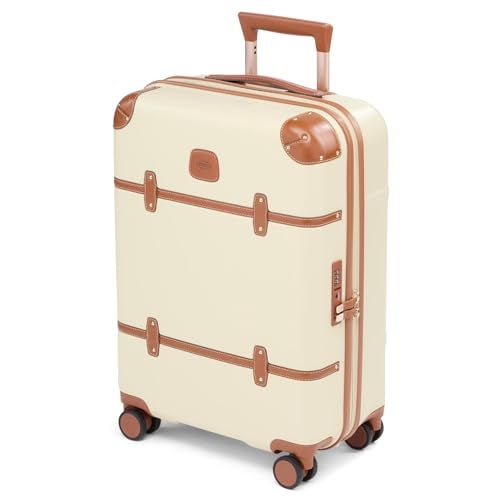 Bric's Bellagio 3.0 Spinner Trunk - Luxury Hardshell Luggage with Large Wheels, Telescopic Handle, Leather Detailing - Expandable Rolling Suitcase - 21" Carry On - Cream - Image 1