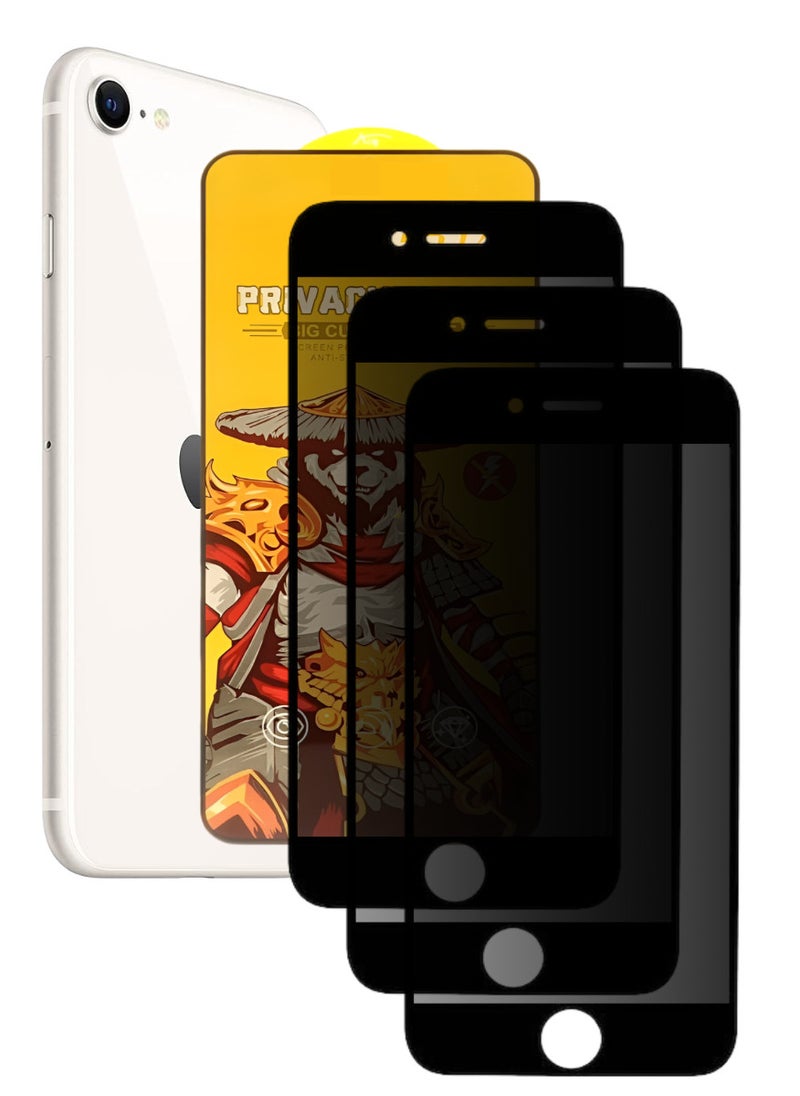 ESD 3 Pieces Tempered Dustproof Privacy Glass Screen Protector Compatible For iPhone SE - Image 1