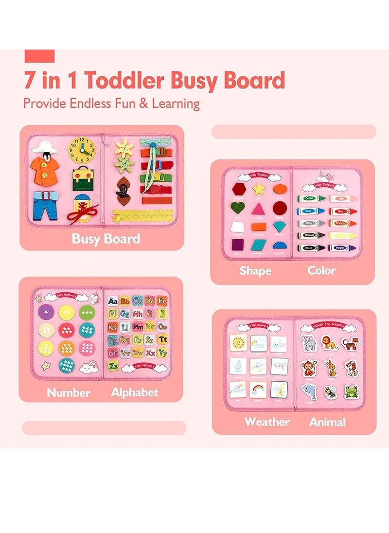 GUDOO - Busy Board Montessori Toy Toddler Sensory Board Toys For Learning Fine Motor Skills Preschool Educational Learning Toys Gift For Boys Girls Ages 1,2,3,4 - Image 1