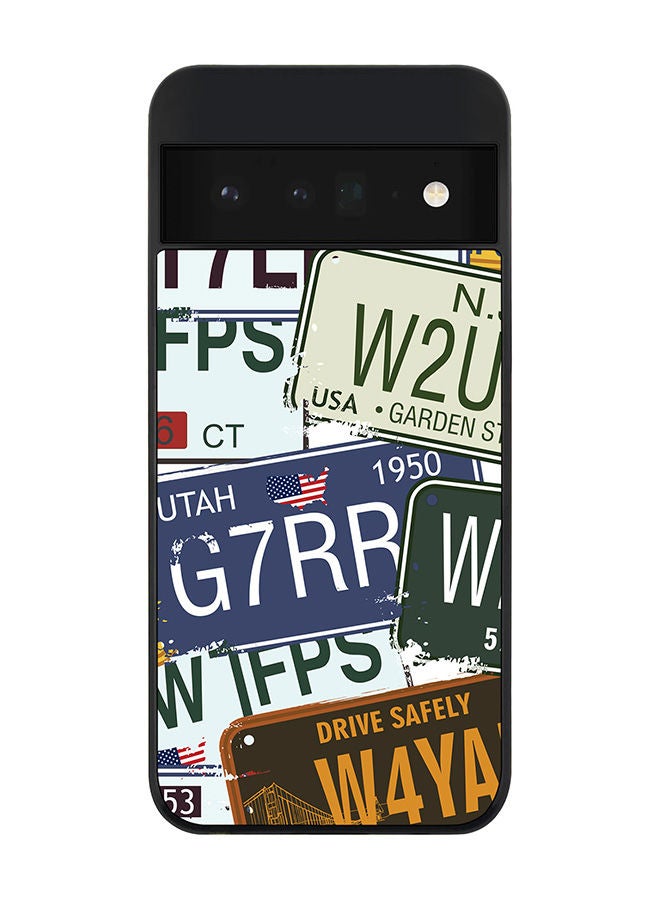 Stylizedd Rugged Black edge case for Google Pixel 6 Pro 5G Slim fit Soft Case Flexible Rubber Edges Anti Drop TPU Gel Thin Cover - Number Plates - Image 1