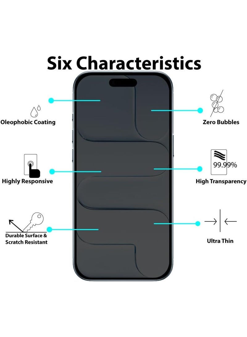 Privacy Screen Protector for iPhone 17 Air - Tempered Glass, Anti-Glare, HD Full Coverage - Image 2