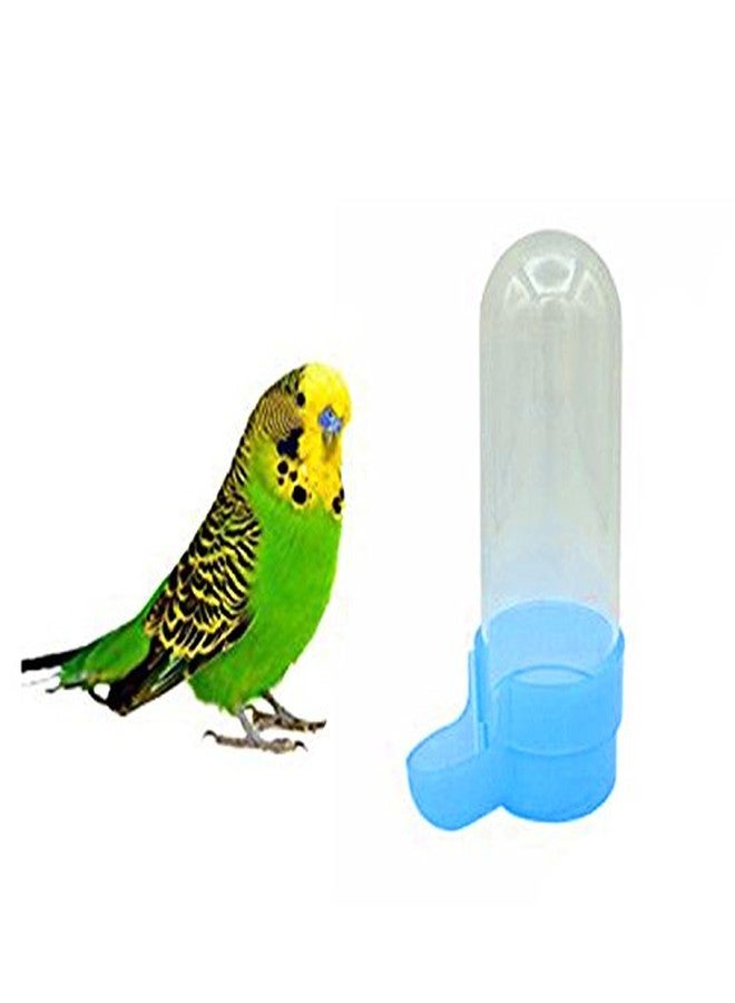 Sage Square Tube Shape Cage Food, Seed, Water Feeder Dispenser Cum Bowl with Removable Tray - No Spill No Mess (Blue) (Pack of 2) - Image 1