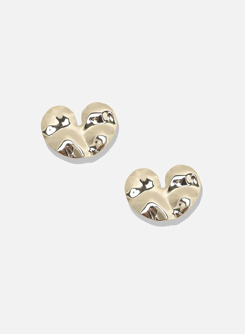 سوهي أقراط على شكل قلب مزخرفة - ذهبي