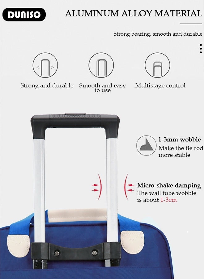 DUNISO Expandable Carry-on Luggage Set, Lightweight Pull Rod Bag,Carry On Suitcase with Wheels,Men's and Women's Carrying Fabric Duffel Bag,Large Capacity Wear-resistant Oxford Fabric Travel Luggage Set for Unisex Travel,2 Piece Set(Tote and Trolley Suitcase) - Image 5