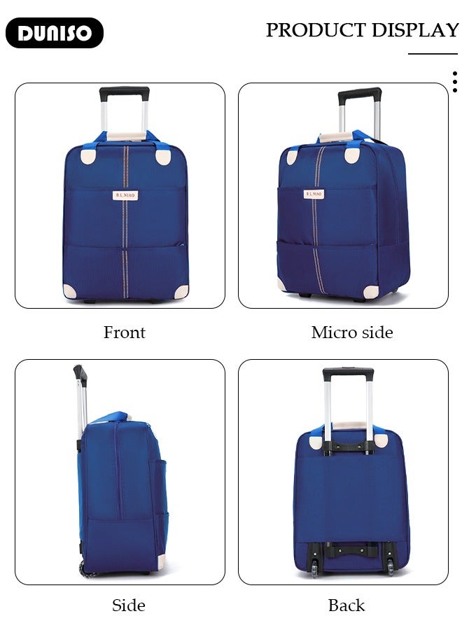 DUNISO Expandable Carry-on Luggage Set, Lightweight Pull Rod Bag,Carry On Suitcase with Wheels,Men's and Women's Carrying Fabric Duffel Bag,Large Capacity Wear-resistant Oxford Fabric Travel Luggage Set for Unisex Travel,2 Piece Set(Tote and Trolley Suitcase) - Image 3