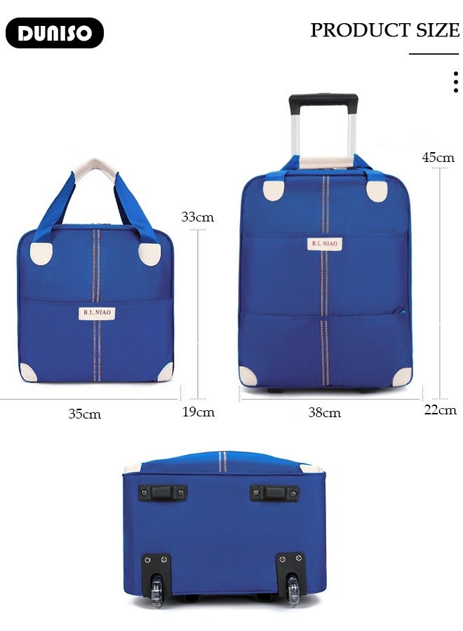 DUNISO Expandable Carry-on Luggage Set, Lightweight Pull Rod Bag,Carry On Suitcase with Wheels,Men's and Women's Carrying Fabric Duffel Bag,Large Capacity Wear-resistant Oxford Fabric Travel Luggage Set for Unisex Travel,2 Piece Set(Tote and Trolley Suitcase) - Image 4