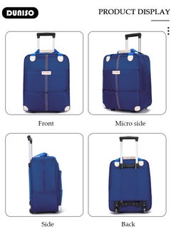 DUNISO Expandable Carry-on Luggage Set, Lightweight Pull Rod Bag,Carry On Suitcase with Wheels,Men's and Women's Carrying Fabric Duffel Bag,Large Capacity Wear-resistant Oxford Fabric Travel Luggage Set for Unisex Travel,2 Piece Set(Tote and Trolley Suitcase)  - Image 3