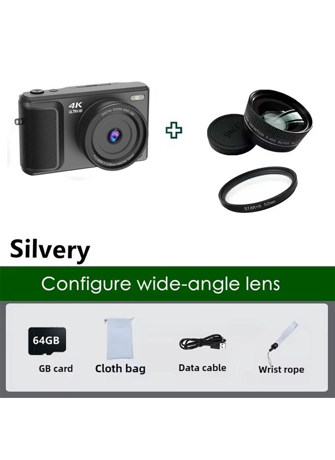 Generic - Digital Camera, 4K Vlogging Camera, Kids Camera 64MP Point and Shoot Digital Cameras with 64GB TF Card, 16X Zoom,Voice-controlled shutter - Image 1