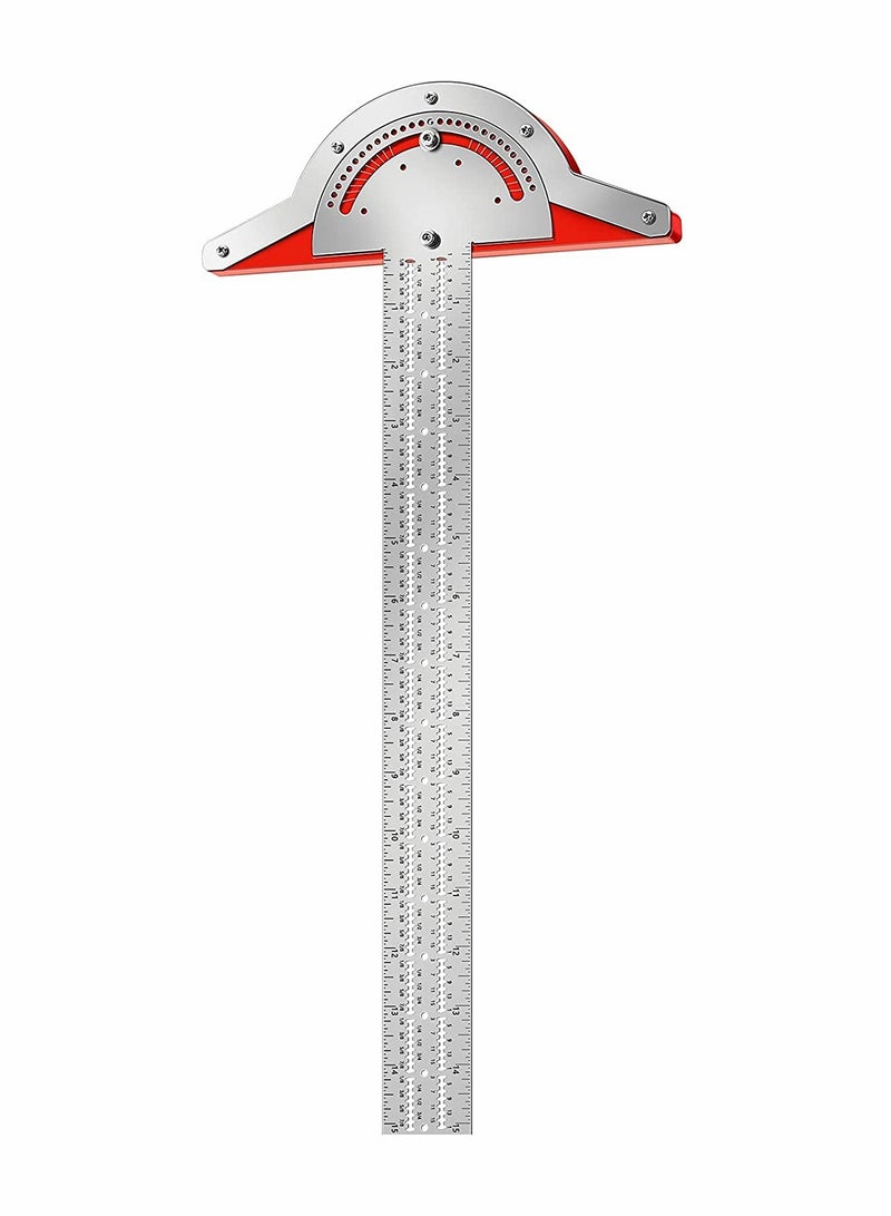 KASTWAVE Adjustable Protractor Angle Finder, Stainless Steel Woodworking Ruler Measuring Tools - Image 1
