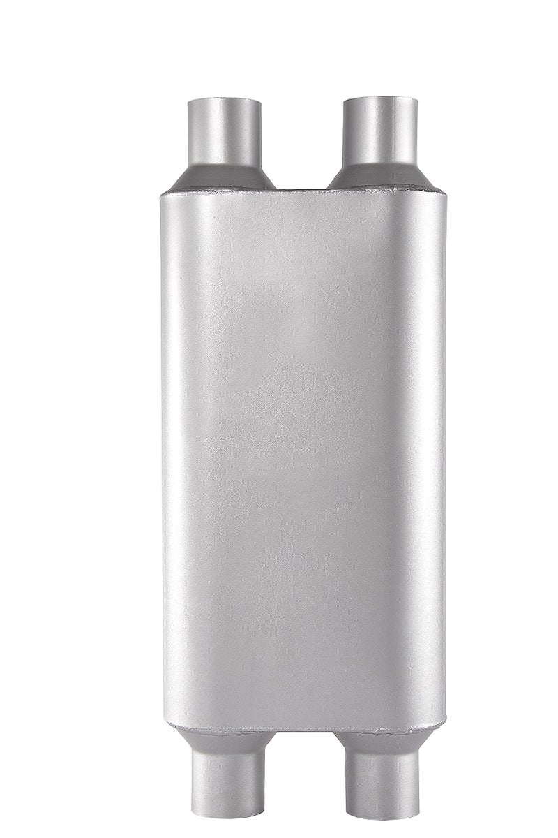 Floshine Universal 80Series Mufflers 2.5 Inch Dual Inlet (ID) 2.5 Inch Dual Outlet (ID), 3 Chamber Performance Automotive Muffler Exhaust FH20D20 - Image 5
