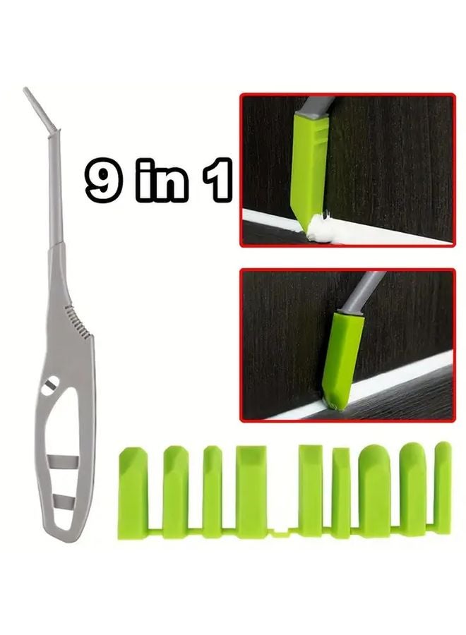 2 Piece Caulking Tool Set With Ergonomic Handle Interchangeable Heads Multi Angle Design - Image 2