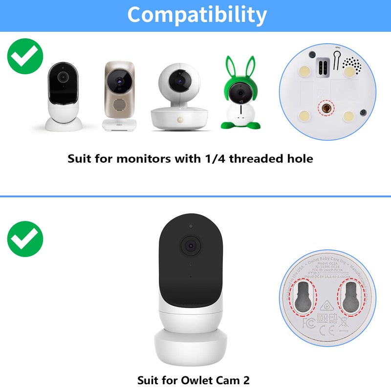 wochel Flexible Tripod Baby Monitor Mount for Owlet Cam and Owlet Cam 2, Attach Your Baby Camera Wherever You Like Without Tools or Wall Damage - White - Image 2