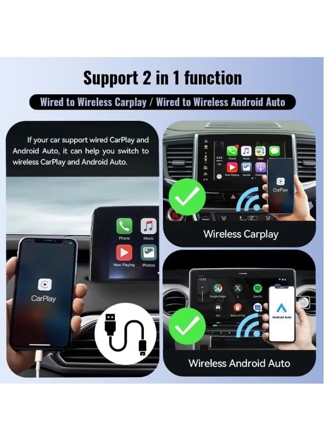 زودا XUDA جديد لاسلكي CarPlay Android Auto محول لاسلكي ذكي صغير صندوق توصيل وتشغيل واي فاي اتصال سريع عالمي - Image 4