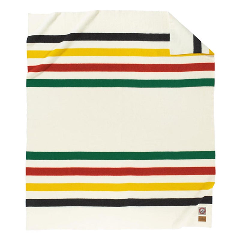 Pendleton National Park Blanket Queen 90 x 90 100 Wool Soft and Durable Throw for Home Outdoor Adventures Iconic Park Stripes Collectible Keepsake Glacier