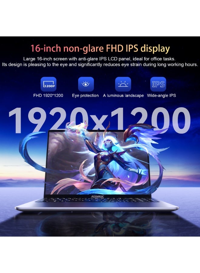 ACEMAGIC Laptop Gaming Acemagic 16-inch AMD Ryzen7 7735HS 16GB SO-DIMM DDR5 512GB SSD Windows 11 Pro Type-C/USB3.2/metal material/WIFI6/Bluetooth5.2 english grey english grey - Image 5