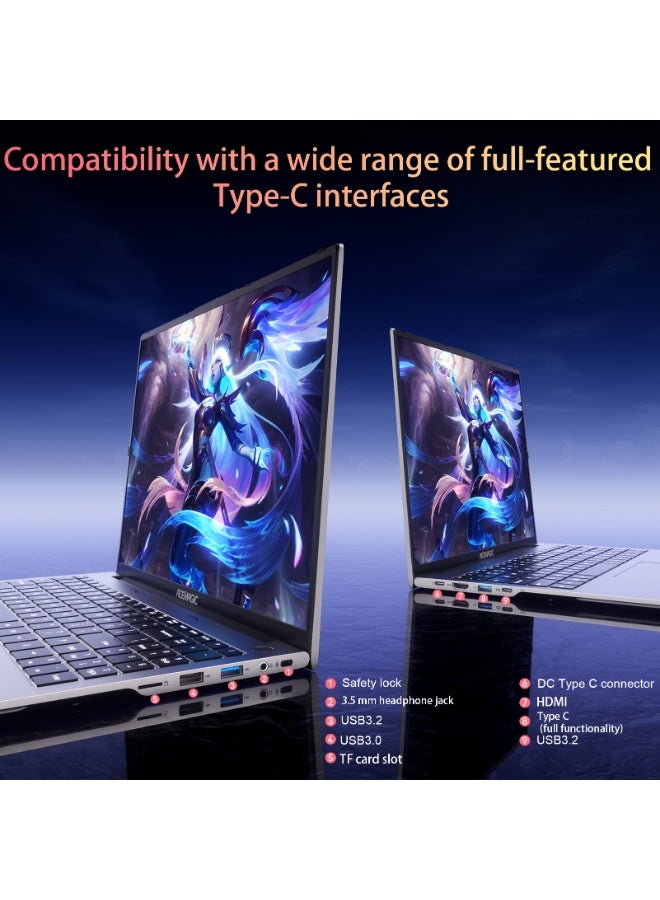 ACEMAGIC Laptop Gaming Acemagic 16-inch AMD Ryzen7 7735HS 16GB SO-DIMM DDR5 512GB SSD Windows 11 Pro Type-C/USB3.2/metal material/WIFI6/Bluetooth5.2 english grey english grey - Image 4