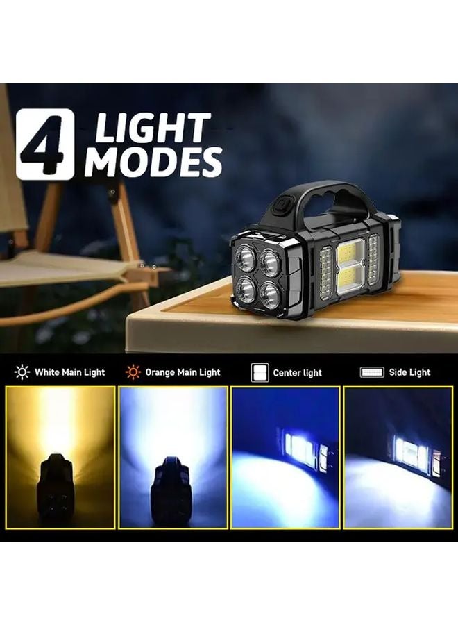 Solar Dual Light Handheld Flashlight USB COB Emergency Power Bank Outdoor Torch - Image 5