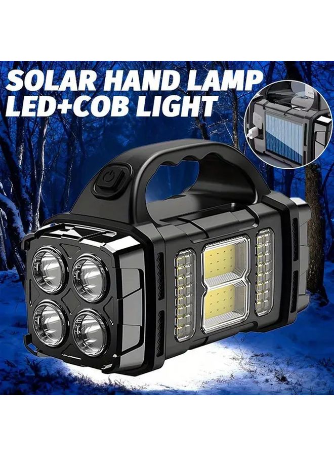 Solar Dual Light Handheld Flashlight USB COB Emergency Power Bank Outdoor Torch - Image 2