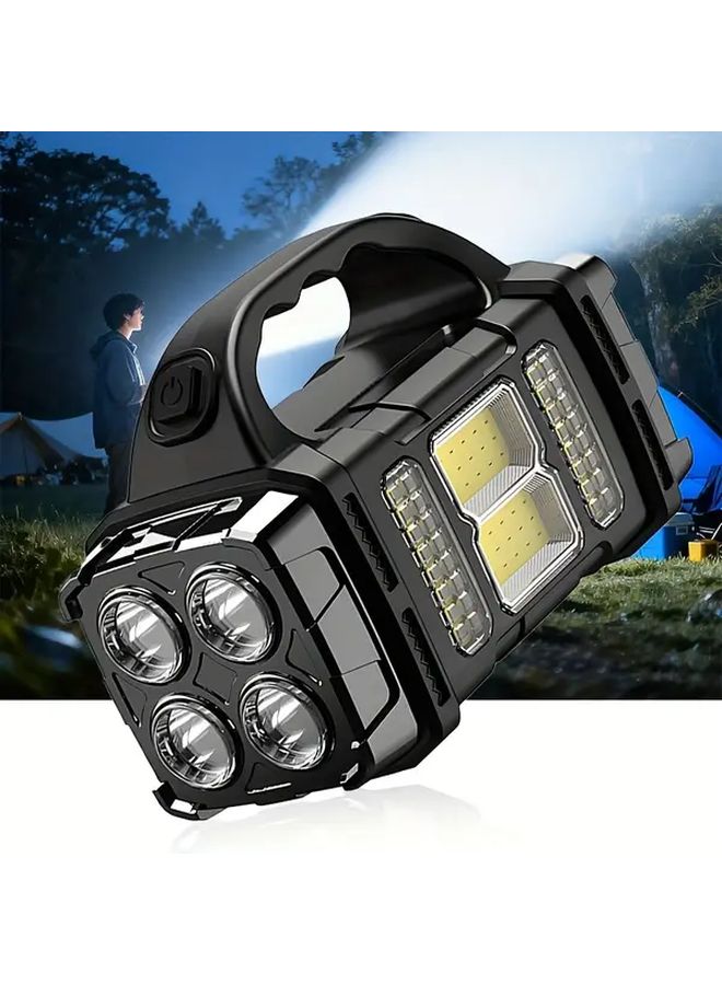 Solar Dual Light Handheld Flashlight USB COB Emergency Power Bank Outdoor Torch - Image 3