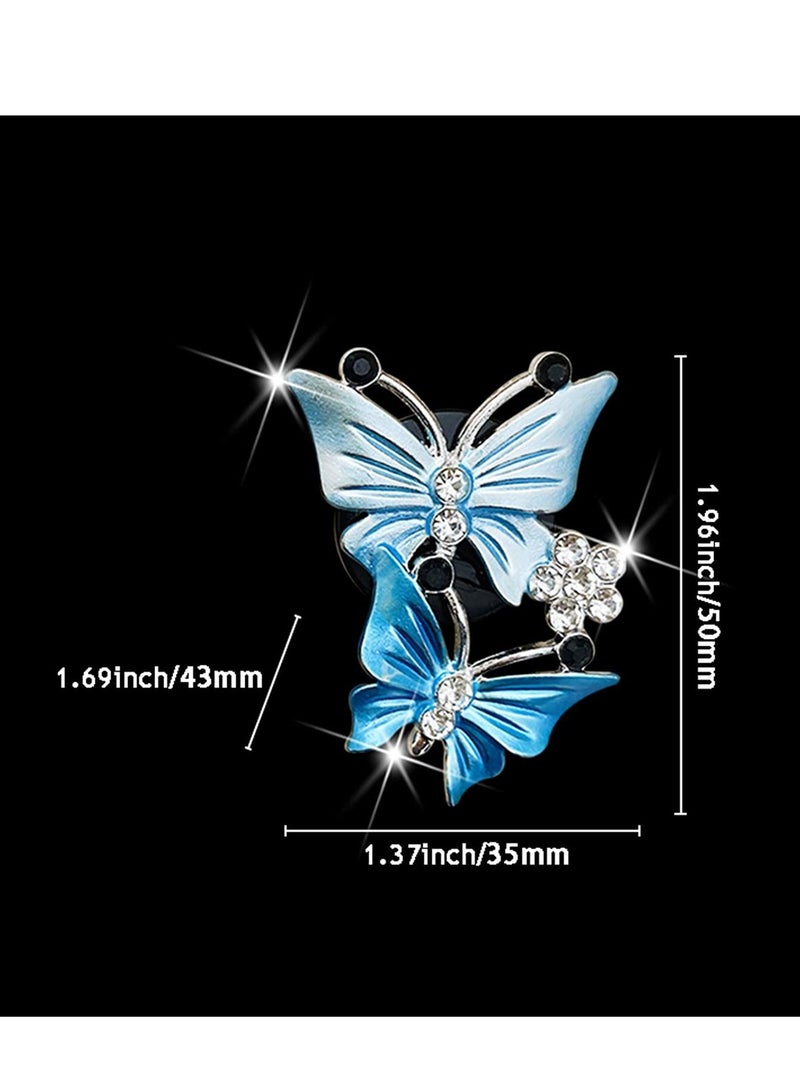 Y&D Car Air Fresheners Vent Clips for Women Cute Dual Butterfly Diamond Rhinestone Freshener Clip Sparkly Bling Accessories - Image 2