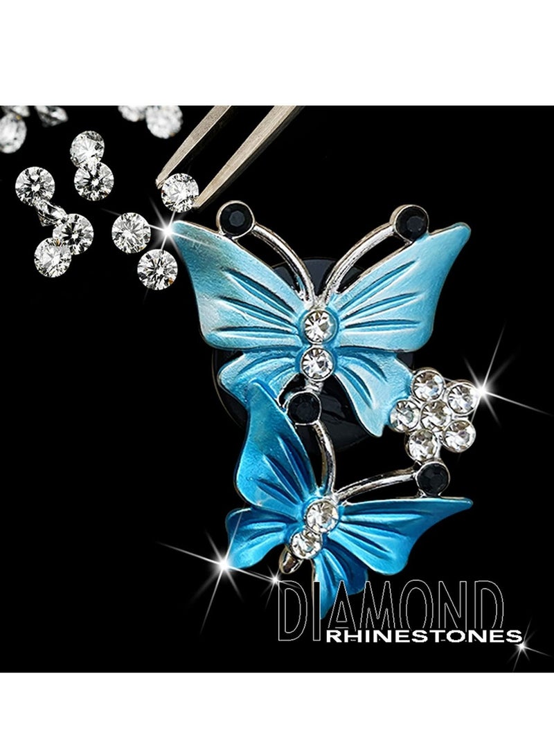 Y&D Car Air Fresheners Vent Clips for Women Cute Dual Butterfly Diamond Rhinestone Freshener Clip Sparkly Bling Accessories - Image 1