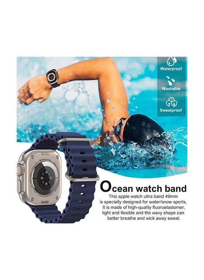 YOMNA - YOMNA 4 Pack Ocean Band Compatible with Apple Watch Ultra Band 49mm 45mm 44mm 42mm Men Women, Soft Silicone Sport Band Replacement Strap for Apple Watch Ultra iWatch Series 8 7 SE 6 5 4 3 2 1 - Image 1