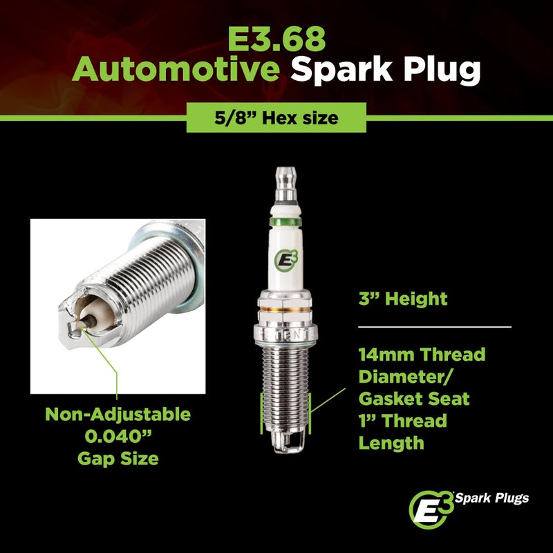E3 Spark Plugs E3.68 Premium Automotive Spark Plug with DiamondFIRE Technology for Hemi Engines, 14mm, 1.000" Reach, Gasket Seat, Pack of 1 - Image 4