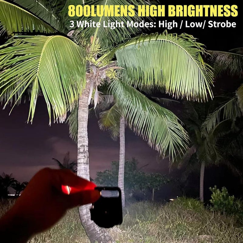 Careflection COB Small Flashlights, 800Lumens Bright Rechargeable Keychain Mini Flashlight 3 Light Modes Portable Pocket Light with Folding Bracket Bottle Opener and Magnet Base for Fishing, Walking and Camping - Image 3