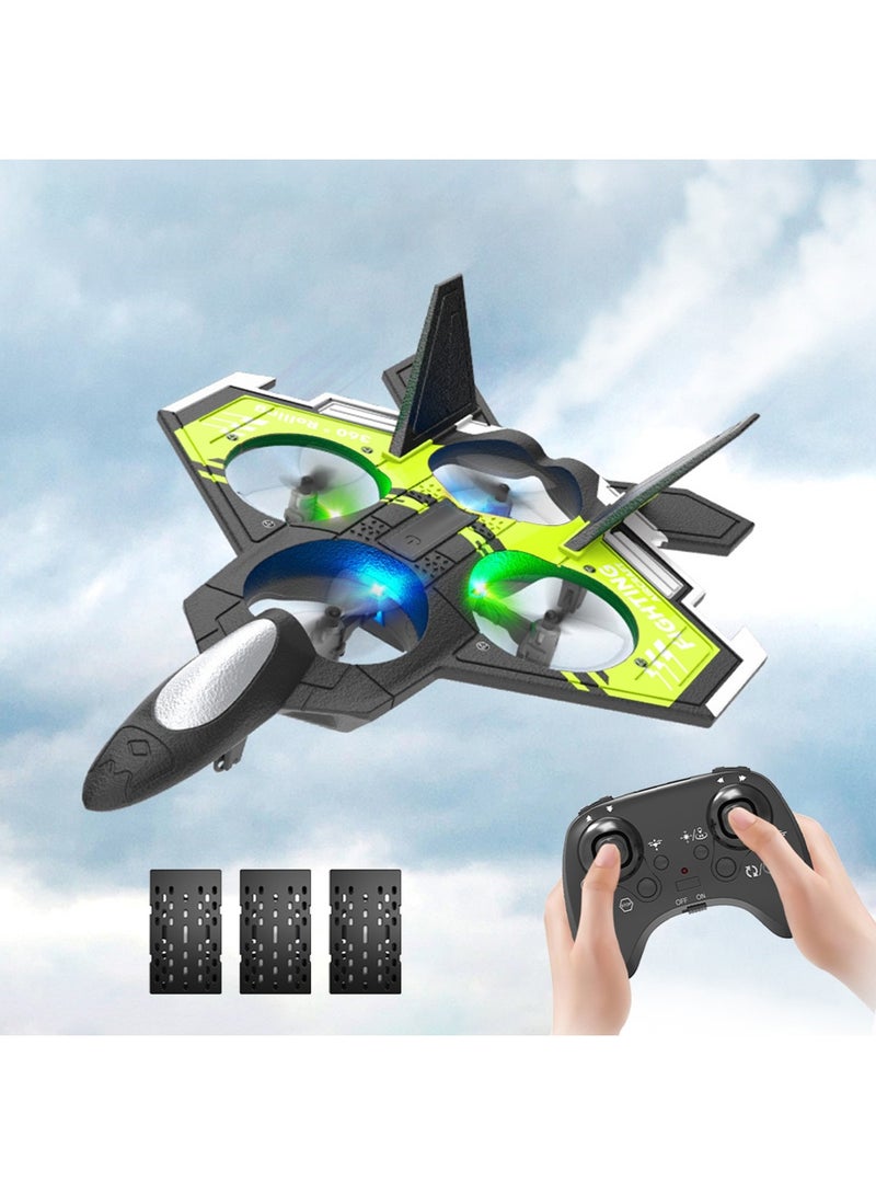 HouDeOS RC Remote Control Airplane 2.4G Remote Control Fighter Drone Hobby Plane Glider Airplane EPP Foam Toys RC Drone Kids Gift Green - Image 1