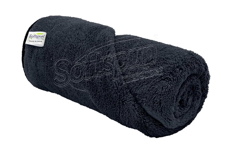 SOFTSPUN Microfiber Bath Towel 500 GSM 1 pc 70140cm Grey Ultra Absorbent Super Soft Lightweight Quick Drying for Men Women Daily Use Extra Large Size Unisex - Image 2