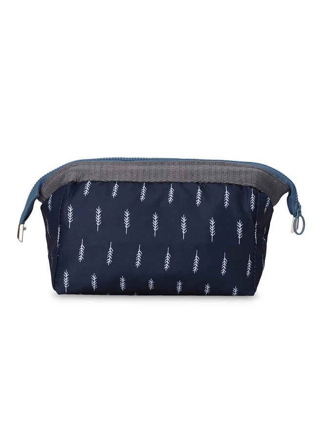 Luxula Multifunction Printed Cosmetic Makeup Stationery Portable Vanity Jewelry Travel Pouch Purse Organizer for Women and Girls (Blue) - Image 1