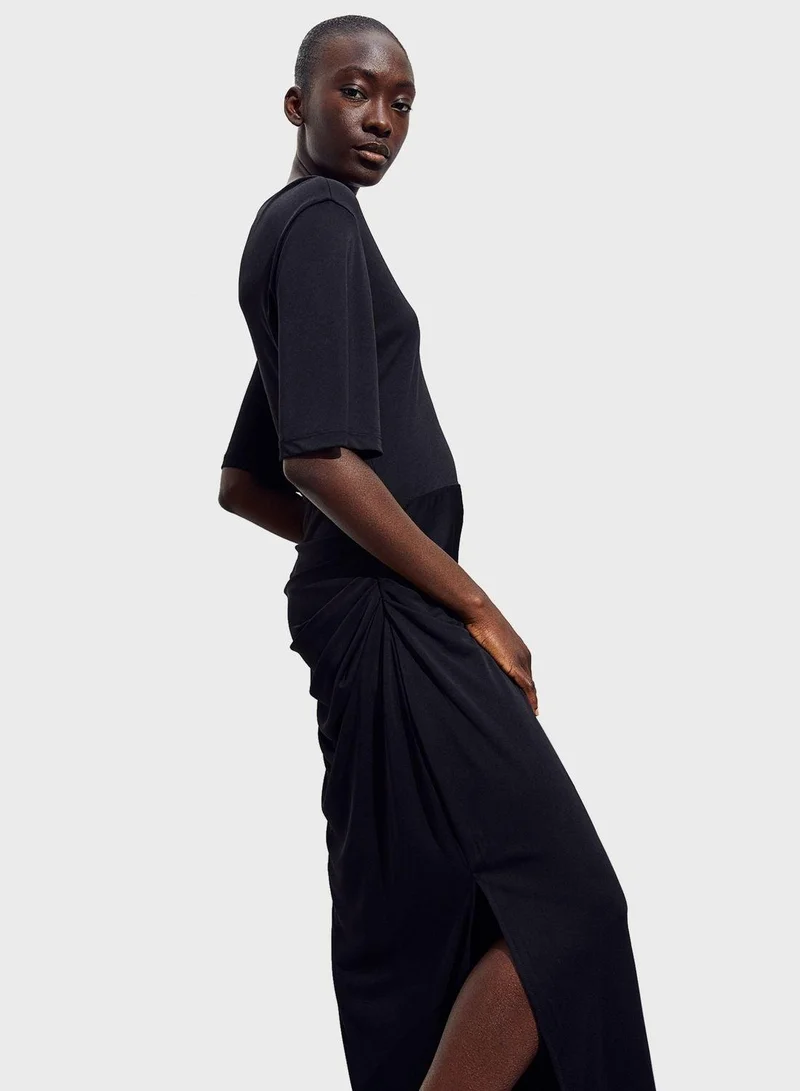 H&M Draped Jersey Midi Dress