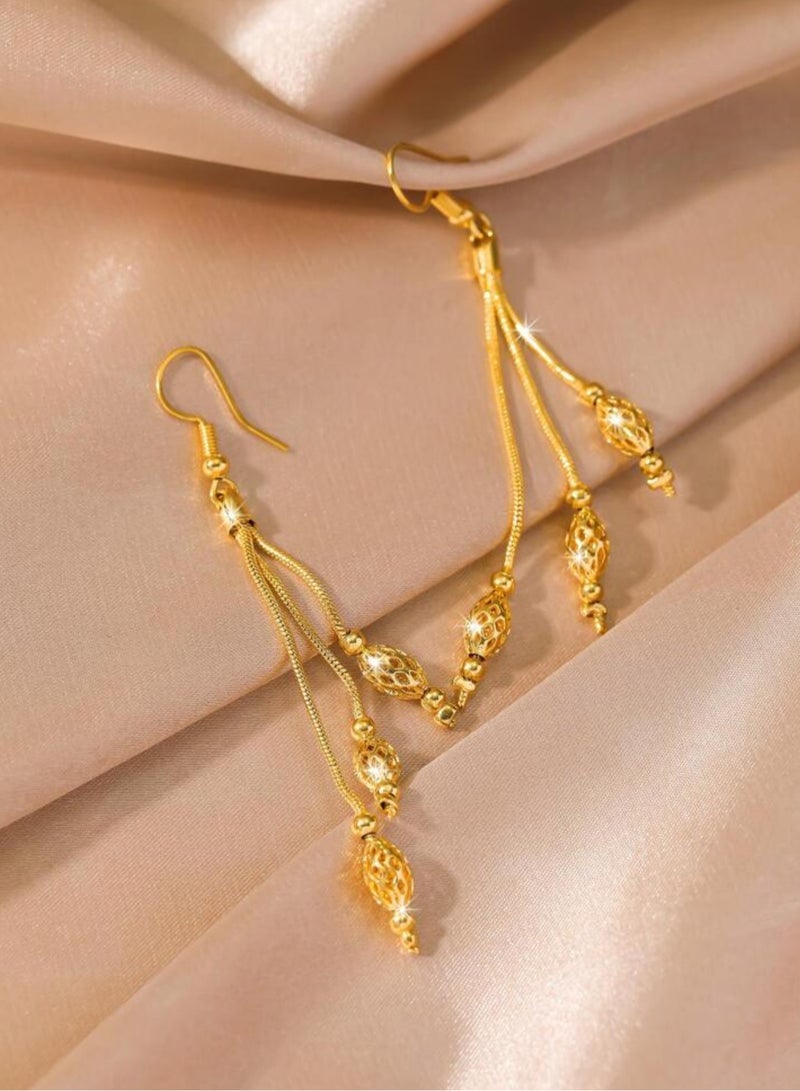 غولدماكس حلق اذن نسائي طويل شبيه بالذهب مطلي عيار 21 - Image 2