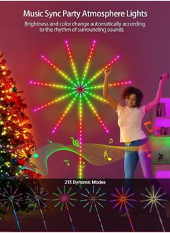 Generic Smart Firework Led Lights USB Powered Room Decor, Color Changing Fireworks Led Lights for Bedroom with Launch Burst Effect, RGB Led Strip Lights  - Image 2